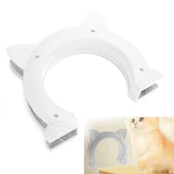 Cat Door Interior Door, Cat Pass Through Door Pet Door Hidden Litter Box Pet Door, Secure Pet Proof Gate Latch, Easy DIY Setup, Secured Installation For Cats, Kitties And Small Dogs (White) -Purritos Shop 317W1SOK2XL