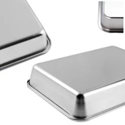 KUNWU Stainless Steel Pan 28"x20"x4" For Food, Cat, Dog & Rabbit Pet Litter Box, Corrosion Resistant Easy Clean No Residue Build Up Never Absorbs Odor Stains Rusts Durable Pan (XXL (28"x20"), 4" Deep) -Purritos Shop 31AsXLBRZAL