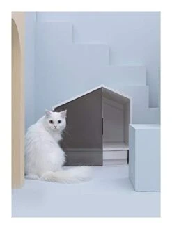 YangYan Tray Litter Box Furniture Cat Toilet Pet Cat Wc Box Semi Closed Pet Products Kitty Litter Box Sand Caja Arena Gato Toilet (Color : 1) -Purritos Shop 31IfbV3M9rL