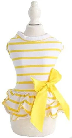 MaruPet Summer Sweet Puppy Doggie Stripes Printed Navy Wind Skirt Pet Dog Dress With Bowknot For Small, Extra Small Dog Teddy, Pug, Chihuahua, Shih Tzu, Yorkshire Terriers -Purritos Shop 31XDMGNosBL. AC