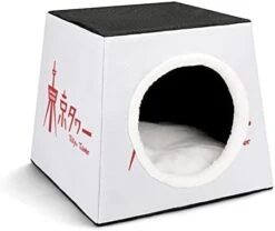 Indoor Cat House Cat Bed Cat Sofa Printed Cat Cube With Small Pillow For Kitty Small Dogs Food Chicken Glove -Purritos Shop 31XMNZ PgEL. AC