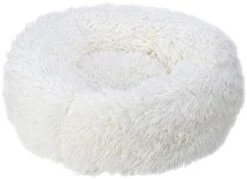 YangYan Super Soft Pet Bed Kennel Dog Round Cat Winter Warm Sleeping Bag Long Plush Puppy Cushion Mat Portable Cat Supplies 46/50/60cm (Color : White Brown, Size : 50cm) -Purritos Shop 31yTrdRYr3L. AC 1