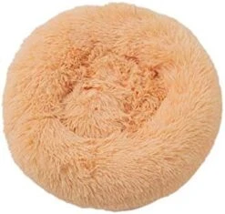 YangYan Long Plush Pet Bed Cat Super Soft Bed For Dogs Kennel Dog Round Winter Warm Sleeping Puppy Cushion Mat Portable Cat Supplies (Color : Pink, Size : 40cm) -Purritos Shop 410qBBwBfFL. AC