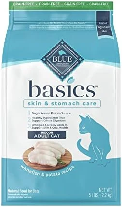 Blue Buffalo Basics Skin & Stomach Care Grain Free, Natural Indoor Adult Dry Cat Food, Turkey & Potato 11-lb 10 Blue Buffalo Basics Skin & Stomach Care Grain Free, Natural Indoor Adult Dry Cat Food, Turkey & Potato 11-lb - Image 8