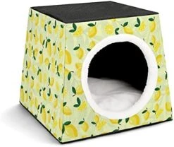 Indoor Cat House Cat Bed Cat Sofa Printed Cat Cube With Small Pillow For Kitty Small Dogs Food Chicken Glove -Purritos Shop 413M9rT3f9L. AC