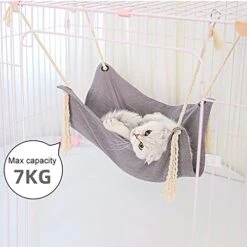 Mguotp Cat Hammocks Bed Pet Cage Hammocks Hanging Soft Pet Bed Pet Supplies For Cats Home (Grey, One Size) -Purritos Shop 414rAuyxl1L 1
