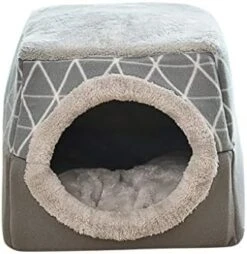 Koolee Pet Bed Pet House Pet Plaid Cashmere Cat Litter Cat House Pet Supplies (Black,XL) -Purritos Shop 416T79j6CYL. AC
