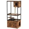 Lamerge Large Cat Litter Box Furniture, Cat Tree Tower With Scratching Post And Cat House Condo, Wooden Cat Cabinet With Doors And Cat Feeding Bowl, Rustic Brown -Purritos Shop 418CtyFCMdL