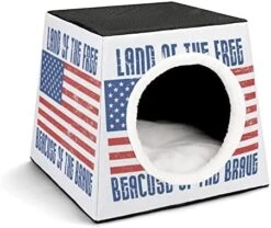 Indoor Cat House Cat Bed Cat Sofa Printed Cat Cube With Small Pillow For Kitty Small Dogs Food Chicken Glove -Purritos Shop 418oKCwmE3L. AC