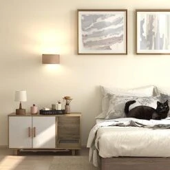 GENERIC Extra Large Cat Litter Box Enclosure Houses With Cat Food Bowls And Scratch Pad For Indoor Cats, Hidden Cat Litter Box Furniture Cabinet, Cat Washroom, Modern Cat Home Nightstand