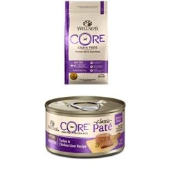 Wellness CORE Grain-Free Kitten Dry + Wet Food Bundle: 5 Lb. Dry Cat Food + 12 Pack Of Pate Wet Food, 3 Oz Cans