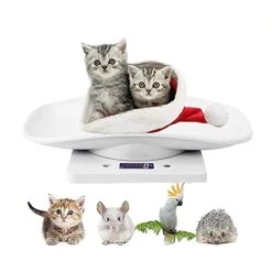 Newborn Kitten & Puppy Weight Scale, Multifunctional Digital Pet Scale, LCD Electronic Small Animal Food Scale, Weighing Max 33lbs, Tray Size 12" X 8", Not For Adult Cats/Dogs (White)