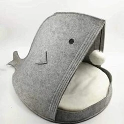 Cute Pet Bed Shark Shaped Cat Cave House Decorative Comfy Pet Nest Soft Small Animal Felt House -Purritos Shop 41HH32cEWOL. AC