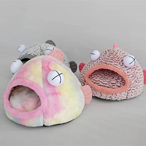 JENPECH Cat Bed House - Unique Big Eyes Fish Shape Kennel - Comfory Cat Beds Mats Soft Plush Kennel Puppy Cushion Small Dogs Cats Nest Washable Cave Cats Beds Pink Small 5 JENPECH Cat Bed House - Unique Big Eyes Fish Shape Kennel - Comfory Cat Beds Mats Soft Plush Kennel Puppy Cushion Small Dogs Cats Nest Washable Cave Cats Beds Pink Small - Image 3