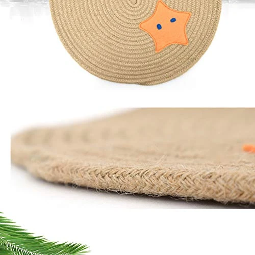 TEHAUX Pet Cat Hut- 1pc Pet Cat Litter Pad Circular Sleeping Mat Cartoon Hemp Rope Cushion Pet Placemat Food Feeding Mat Floor Mat (Random Color) 4 TEHAUX Pet Cat Hut- 1pc Pet Cat Litter Pad Circular Sleeping Mat Cartoon Hemp Rope Cushion Pet Placemat Food Feeding Mat Floor Mat (Random Color) - Image 2