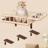 Loninak Cat Wall Shelves, Cat Feeding Shelf With Steps - Include Cat Food Shelf, 2 Cat Food Bowl And Cat Ladder, Wall Mounted Cat Shelf, Cat Furniture Wall For Playtime And Relaxation -Purritos Shop 41KXDkFhX0L
