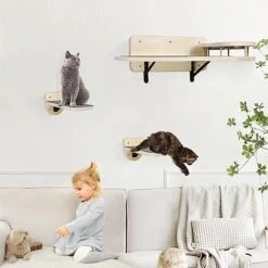 Cat Wall Shelves With 2 Steps,Cat Wall Mounted Shelves And Perches Set,Cat Wall Furniture With 2 Cat Bowls For Indoor Cats,Cat Climbing Shelf Hammock With Climbing Shelf Perches Plush Covered 12 Cat Wall Shelves With 2 Steps,Cat Wall Mounted Shelves And Perches Set,Cat Wall Furniture With 2 Cat Bowls For Indoor Cats,Cat Climbing Shelf Hammock With Climbing Shelf Perches Plush Covered -Purritos Shop 41MHPavFY4L