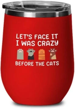 Cat Owner Pink Wine Tumbler 12oz - Dedicated Feline - Cat Women Fun Cat Parents Stuff Lady Paws Pet Dad Gifts -Purritos Shop 41Md2lB0BhL. AC
