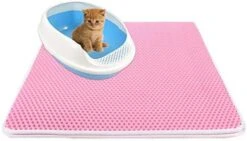 Asdf586io Pets Public Accessories, Dual Layer Waterproof Honeycomb Non-Slip Cat Litter Mat Floor Pad Pet Supply - Pink 30x30cm -Purritos Shop 41Mxe4zMqxL. AC