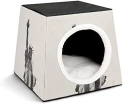 Indoor Cat House Cat Bed Cat Sofa Printed Cat Cube With Small Pillow For Kitty Small Dogs Food Chicken Glove -Purritos Shop 41NgWZOcEzL. AC