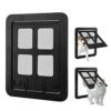 Cat Screen Door, Bautizadod Inside Opening 9.45 * 7.48 Inches Pet Door For Screen Door, Pet Door Magnetic Baffle, Automatic Adjustable Lockable Black Door For Puppy Dog And Cat Door, Easy To Install. -Purritos Shop 41PK4hGKnYL