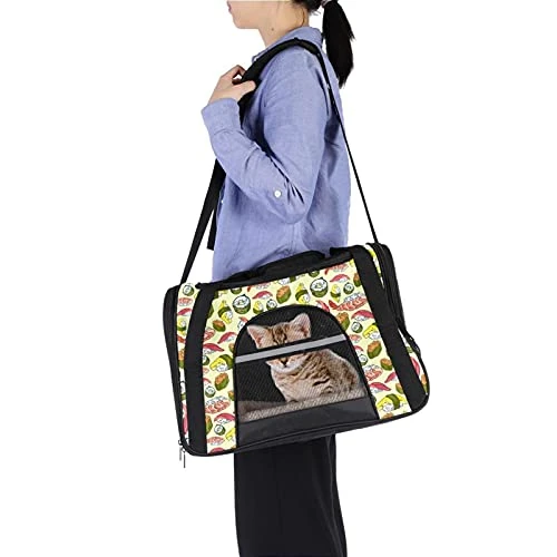 Pet Carrier Cute Sushi Japanese Food Soft-Sided Pet Travel Carriers For Cats,Dogs Puppy Comfort Portable Foldable Pet Bag Airline Approved 8 Pet Carrier Cute Sushi Japanese Food Soft-Sided Pet Travel Carriers For Cats,Dogs Puppy Comfort Portable Foldable Pet Bag Airline Approved - Image 6