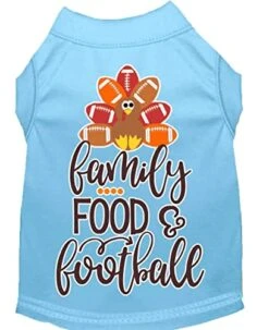 Family, Food, And Football Screen Print Dog Shirt Black Med