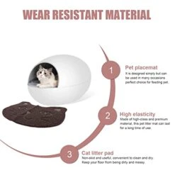 LUOZZY 2Pcs Pet Cat Litter Mats PVC Pet Mats Thick Pet Place Mats Puppy Kitten Mats For Home - Grey + Brown -Purritos Shop 41VxjNrjp3L