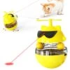 PUINGREN Cat Food Tumbler Toys Cat Food Dispenser Cat Treat Toys Cat Food Balance Ball,Cat Food Puzzle Feeder For Indoor Cats InteractiveToy Gift For Kitten/Dogs-USB Charging Cat Toys(Yellow) -Purritos Shop 41WjzONfKfS