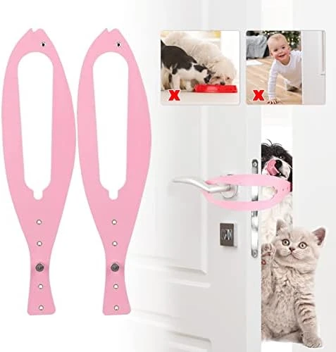 Cat Door Holder Latch,2 Packs Pink Cat Door Alternative Installs Fast Flex Latch Strap Let's Cats In & Keeps Dogs Out Of Litter Food Safe Baby Proof 5 Function Holes No Measuring No Pet Gate 7 Cat Door Holder Latch,2 Packs Pink Cat Door Alternative Installs Fast Flex Latch Strap Let's Cats In & Keeps Dogs Out Of Litter Food Safe Baby Proof 5 Function Holes No Measuring No Pet Gate - Image 6