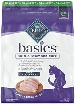 Blue Buffalo Basics Skin & Stomach Care Grain Free, Natural Indoor Adult Dry Cat Food, Turkey & Potato 11-lb 18 Blue Buffalo Basics Skin & Stomach Care Grain Free, Natural Indoor Adult Dry Cat Food, Turkey & Potato 11-lb -Purritos Shop 41Z9SmlZVXL. AC