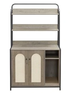 Rustic Brown Large Cat Litter Box Enclosure Furniture - Sturdy Wooden Hidden Cat Washroom With Shelf, Scratch Pad - 37''W X 21.7''D X 63''H -Purritos Shop 41Ztc6gyEdL