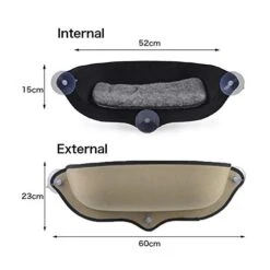 YangYan Cat Window Hammock With Strong Suction Cups Pet Kitty Hanging Sleeping Bed Comfortable Warm Ferret Cage Cat Shelf Seat Beds (Color : Black) -Purritos Shop 41a7cEjf6EL