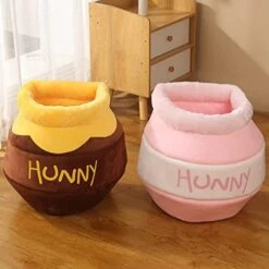 NARCNTON Pet Cat Four Seasons Universal Nest Small Dog Honey Pot With The Same Bed Cute Comfortable Warm Semi-Enclosed Kennel Cat Nest (Pink) -Purritos Shop 41bR42oux3L