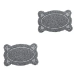 Iplusmile Non Skid Rug Cat Litter Rug Silicone Desk Mat 2pcs Mats Cats Paws Cat Drinking Mat Cat Supplies Dog Feeding Tablemat Carpet Trash Can Pet Mat Grey Pet Supplies Water Proof