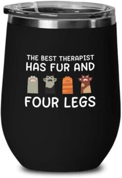 Cat Owner Pink Wine Tumbler 12oz - Dedicated Feline - Cat Women Fun Cat Parents Stuff Lady Paws Pet Dad Gifts -Purritos Shop 41epv2bMdvL. AC