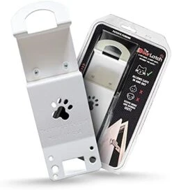 TheDoorLatch Steel Cat Door Strap And Latch, Sturdy Door Holder For Keeping Dogs And Kids Out Of Rooms, Litter Boxes, And Food, Steel Silver Color Cat Door Latch -Purritos Shop 41fAQMei7aL. AC