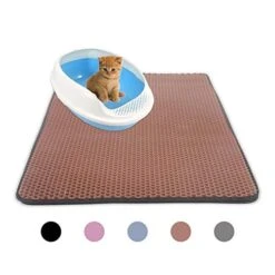 Asdf586io Pets Public Accessories, Dual Layer Waterproof Honeycomb Non-Slip Cat Litter Mat Floor Pad Pet Supply - Pink 30x30cm -Purritos Shop 41fOwrelwvL