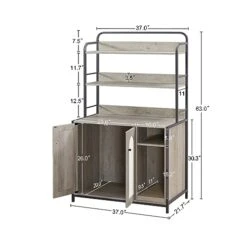 Rustic Brown Large Cat Litter Box Enclosure Furniture - Sturdy Wooden Hidden Cat Washroom With Shelf, Scratch Pad - 37''W X 21.7''D X 63''H -Purritos Shop 41fTKkeKZJL