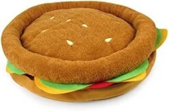 TONBO Soft Plush Small Cute And Cozy Food Dog Cat Bed, Washer And Dryer Friendly (Burger) -Purritos Shop 41fpc39nT7S. AC
