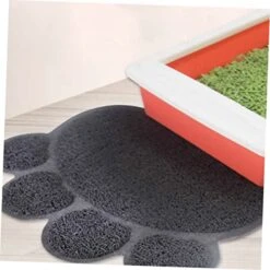 Hohopeti 2pcs Cat Mat Cat Litter Mat Dog Training Pads Puppy Washing Mat Anti-Skid Dog Pad Cat Drinking Bowl Pad PVC Food Mat Small Animals PVC Grey Water Proof Pet Feeding Mat Cat Food Pad -Purritos Shop 41gY6eK8sZL