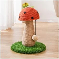 JYDQM Pet Cats Tree Toy With Ball Sisal Scratching Post For Kitten Climbing Bite Resistant Mushroom Cats Grinding Claw Post (Color : A, Size : M Code) -Purritos Shop 41i2xjwGgKL. AC
