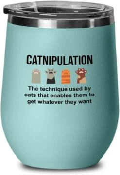 Flairy Land Cat Lady Black Wine Tumbler 12oz - Catnipulation Defiition -Cat Funny Gifts Cat Mom Cat Grandma Pet Paw Kitten Whiskers Cat Lovers Feline Cat Person Cat Rescuer -Purritos Shop 41iTHsHRjL. AC