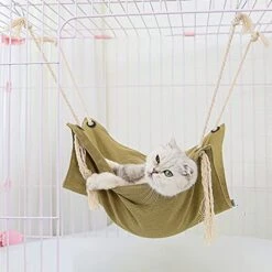 Mguotp Cat Hammocks Bed Pet Cage Hammocks Hanging Soft Pet Bed Pet Supplies For Cats Home (Grey, One Size) -Purritos Shop 41jn05YpnaL