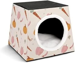 Indoor Cat House Cat Bed Cat Sofa Printed Cat Cube With Small Pillow For Kitty Small Dogs Food Chicken Glove -Purritos Shop 41k9EaGj0EL. AC