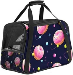 Pet Carrier Cartoon Donuts Food Plants Pattern Soft-Sided Pet Travel Carriers For Cats,Dogs Puppy Comfort Portable Foldable Pet Bag Airline Approved -Purritos Shop 41kVaWb0DmL. AC