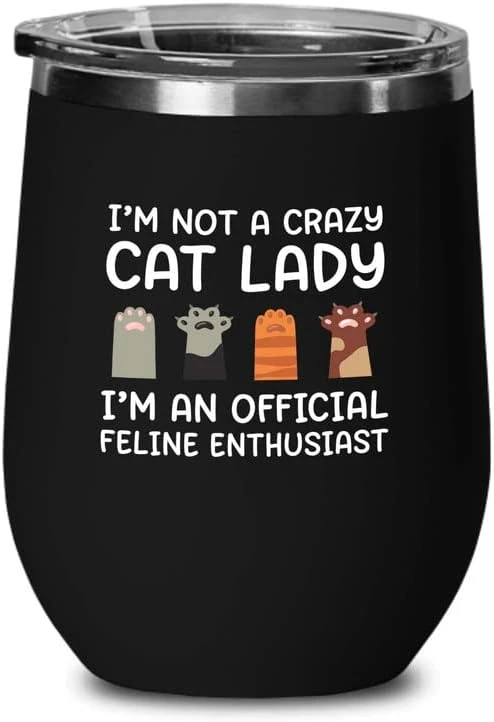 Flairy Land Cat Lady Black Wine Tumbler 12oz - Passionate About Cats -Cat Funny Gifts Cat Mom Cat Grandma Pet Paw Kitten Whiskers Cat Lovers Feline Cat Person Cat Rescuer 13 Flairy Land Cat Lady Black Wine Tumbler 12oz - Passionate About Cats -Cat Funny Gifts Cat Mom Cat Grandma Pet Paw Kitten Whiskers Cat Lovers Feline Cat Person Cat Rescuer - Image 11