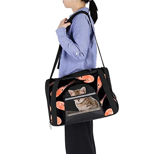 Pet Carrier Shrimp Pattern Sea Food Soft-Sided Pet Travel Carriers For Cats,Dogs Puppy Comfort Portable Foldable Pet Bag Airline Approved 5 Pet Carrier Shrimp Pattern Sea Food Soft-Sided Pet Travel Carriers For Cats,Dogs Puppy Comfort Portable Foldable Pet Bag Airline Approved - Image 4