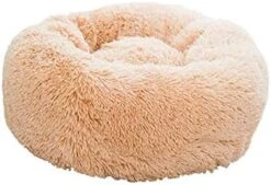 YangYan Super Soft Pet Bed Kennel Dog Round Cat Winter Warm Sleeping Bag Long Plush Puppy Cushion Mat Portable Cat Supplies 46/50/60cm (Color : White Brown, Size : 50cm) -Purritos Shop 41pBBxsTq0L. AC 1