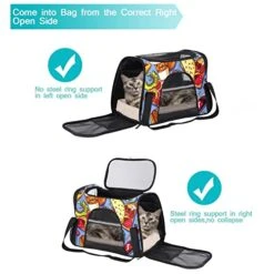 Pet Carrier American Delicious Fat Food Pattern Soft-Sided Pet Travel Carriers For Cats,Dogs Puppy Comfort Portable Foldable Pet Bag Airline Approved 20 Pet Carrier American Delicious Fat Food Pattern Soft-Sided Pet Travel Carriers For Cats,Dogs Puppy Comfort Portable Foldable Pet Bag Airline Approved -Purritos Shop 41pcxIWSw4L
